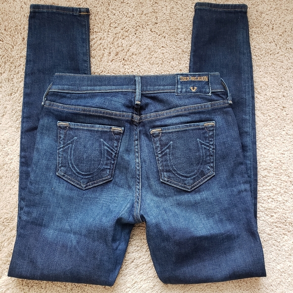 True Religion Skinny Blue Denim Jeans Size 28 - Picture 4 of 8